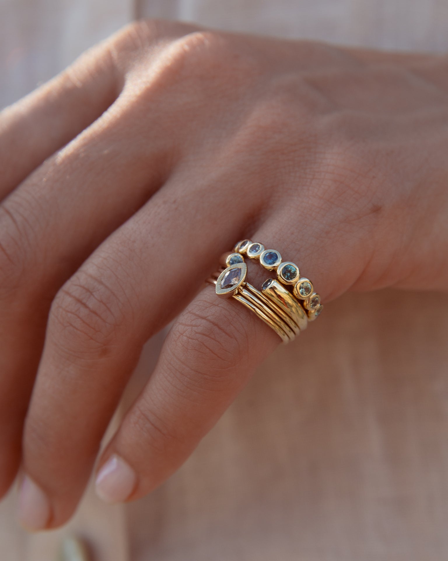 Selene Ring, Ocean Sapphire