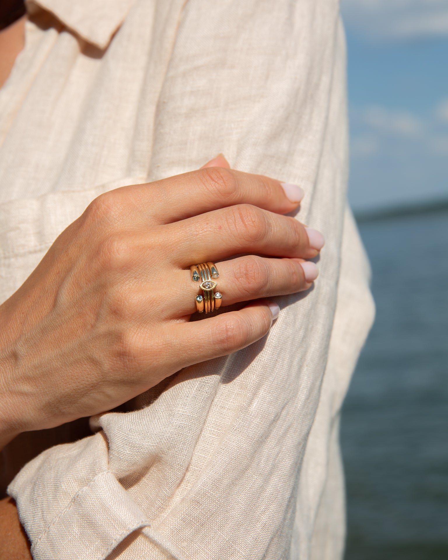 Marquise Nexus Ring, Champage