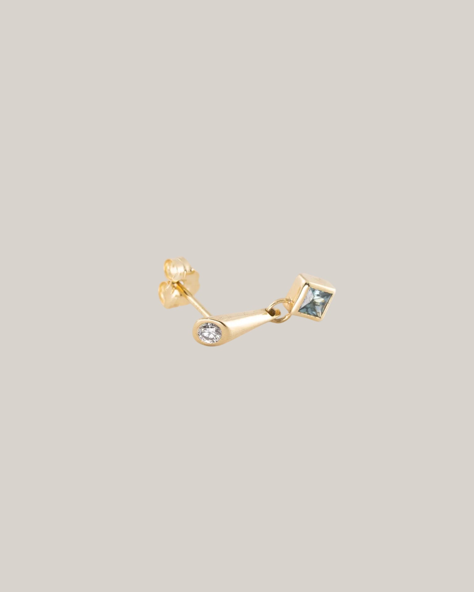 Cove Drop Earrings, Square Sapphire