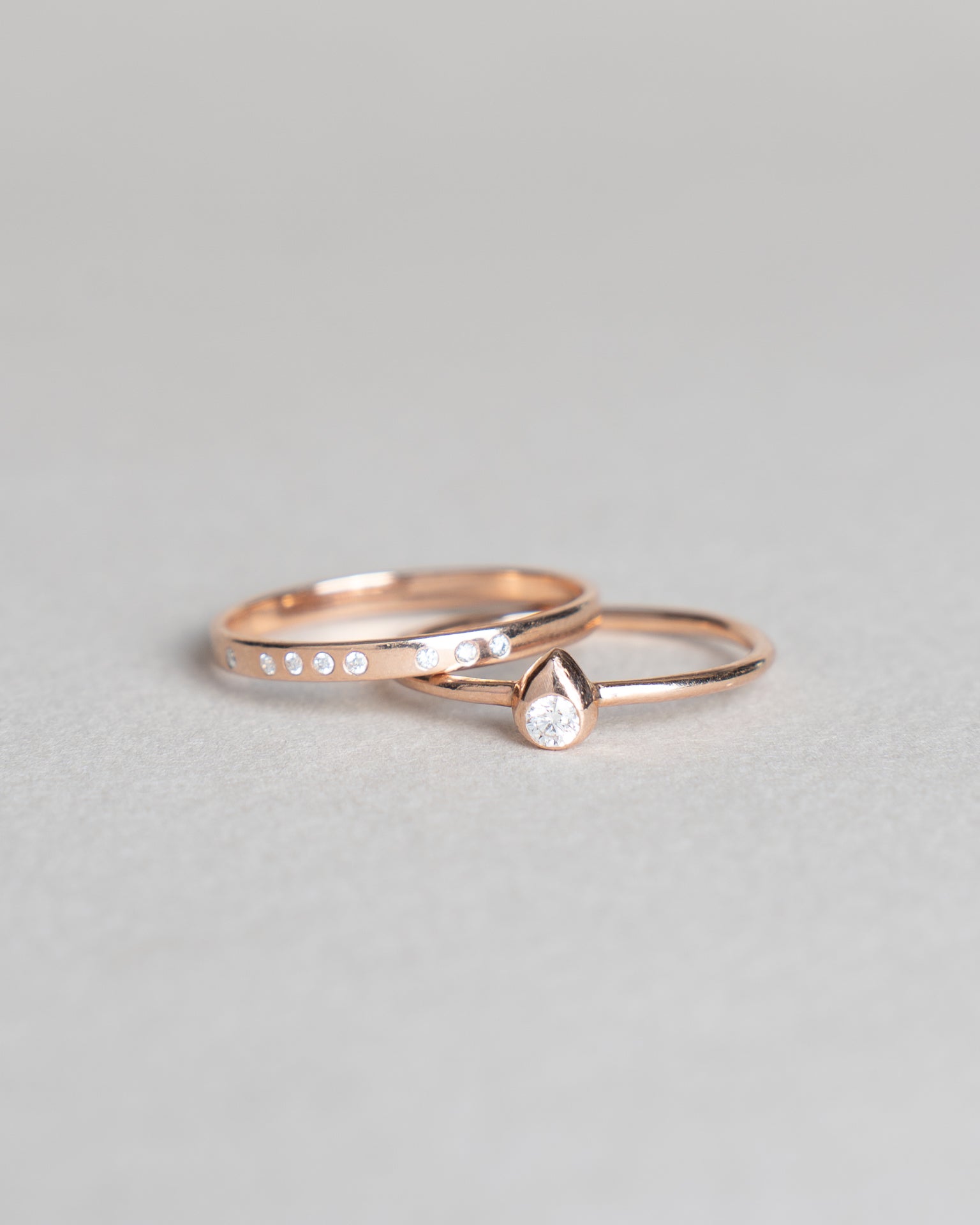 Rose Gold Whisper Drop Stacker Set