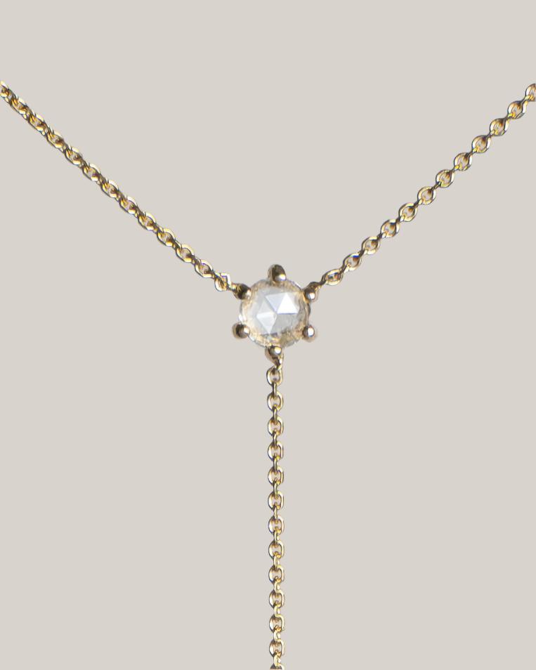 Rose Cut Lariat Necklace
