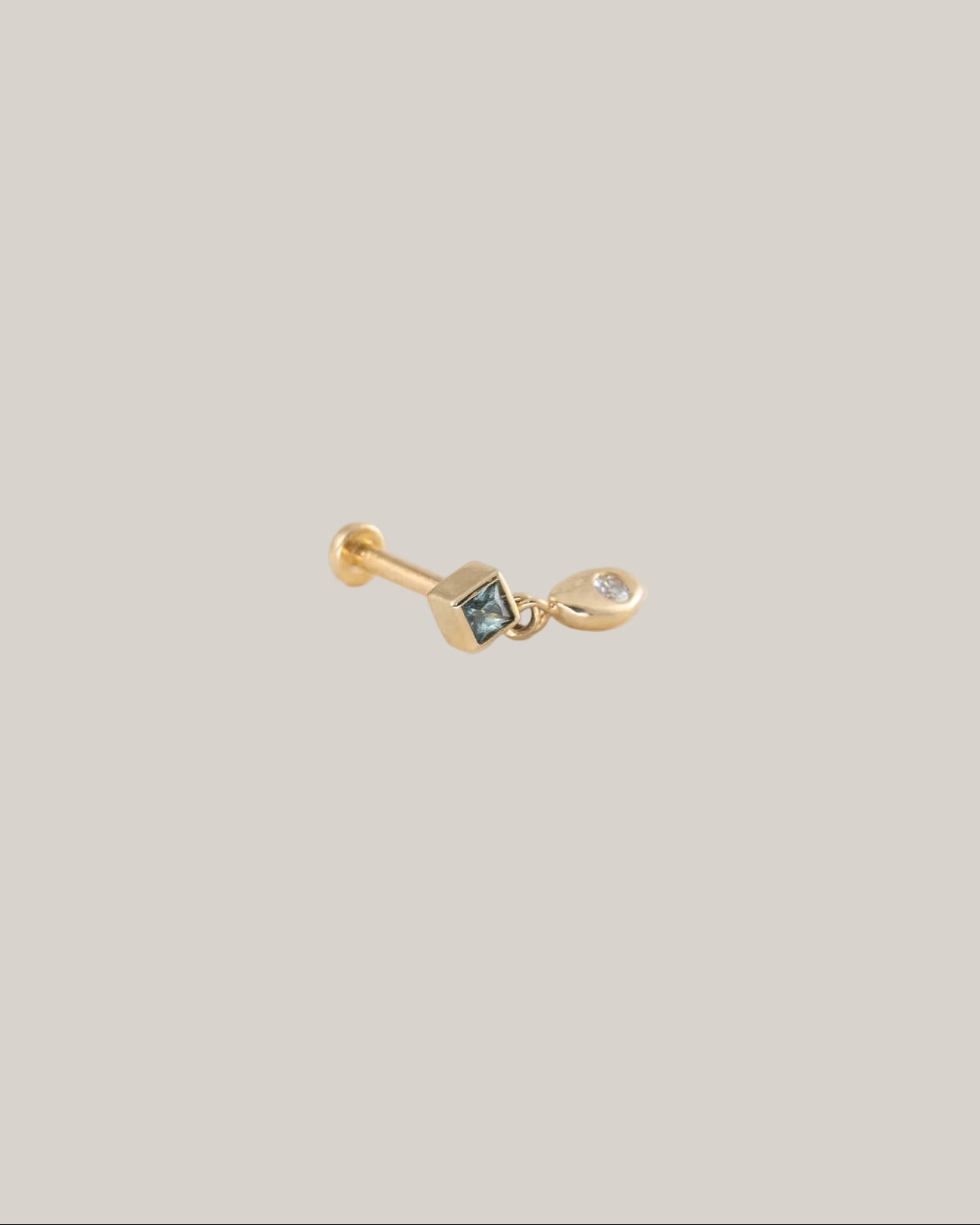 Baby Cairn Stud, Square Sapphire