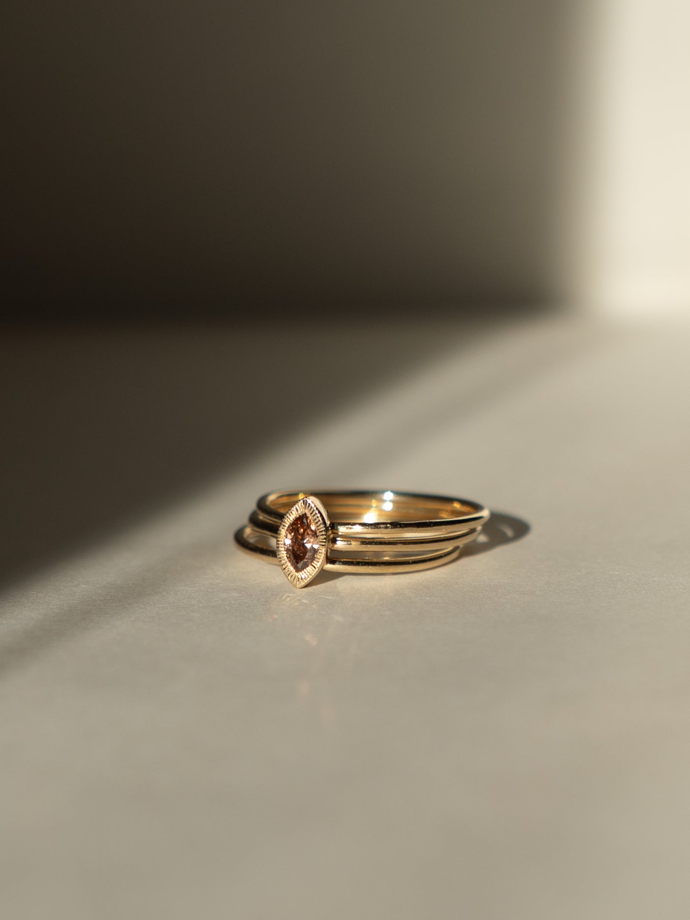 Marquise Nexus Ring, Cognac
