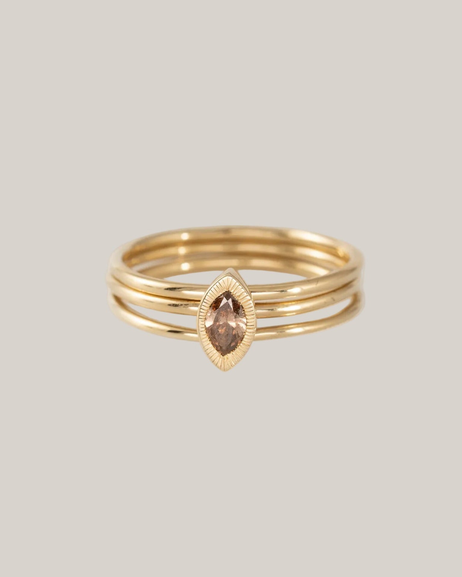 Marquise Nexus Ring, Cognac