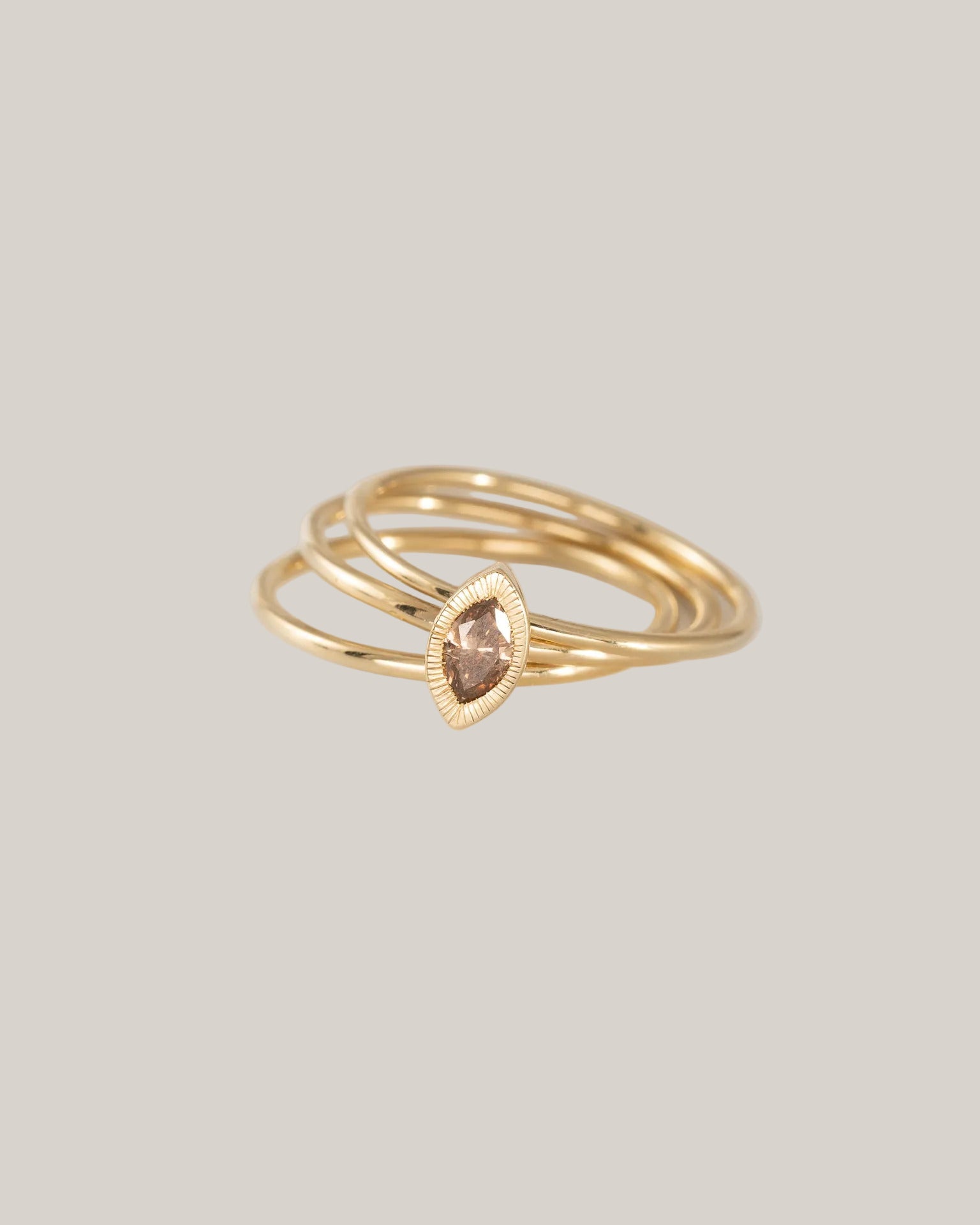 Marquise Nexus Ring, Cognac
