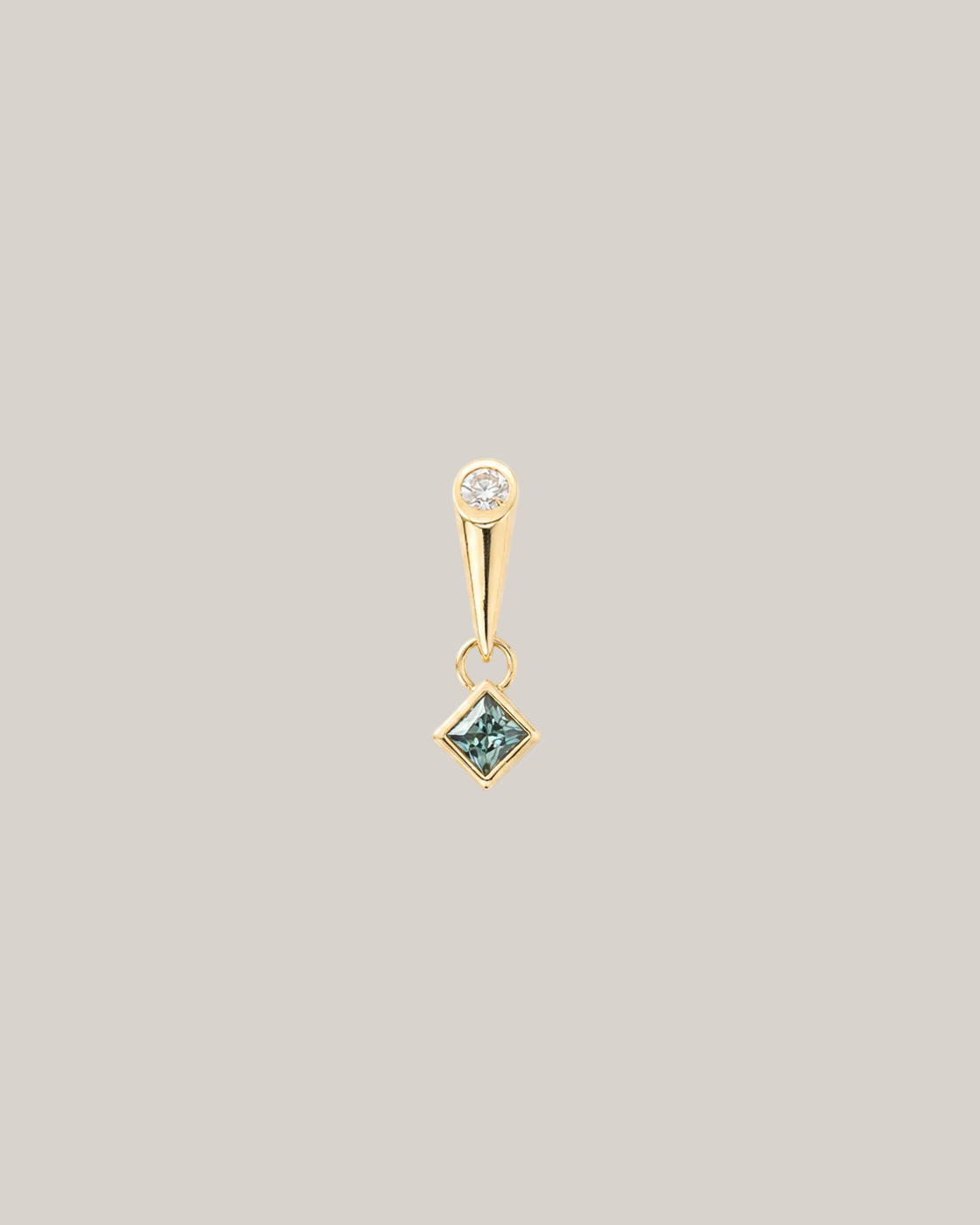 Cove Drop Earrings, Square Sapphire