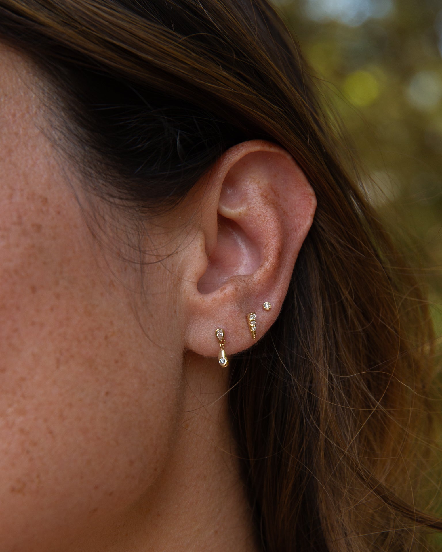 Baby Cairn Stud, Pear Diamond