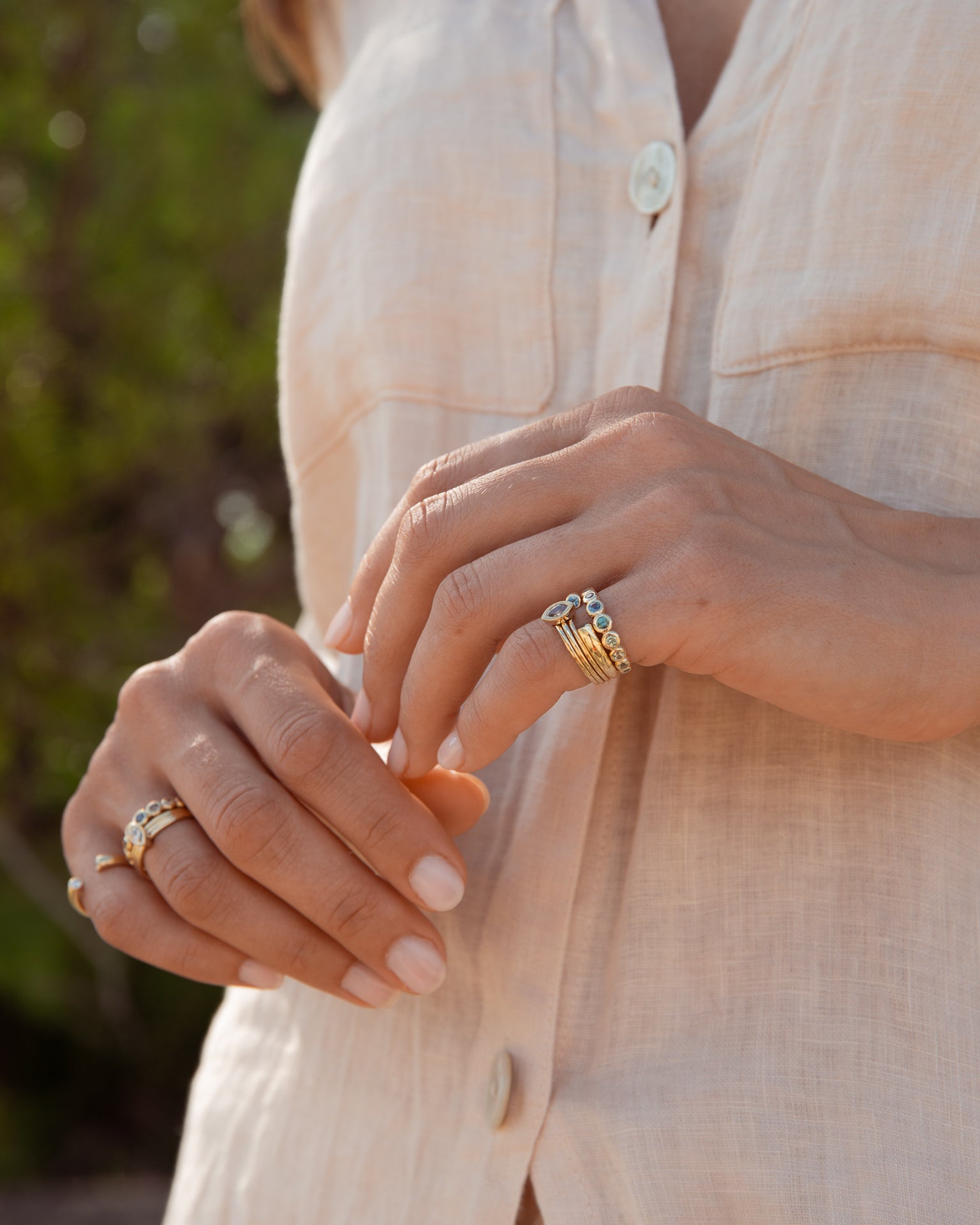 Selene Ring, Ocean Sapphire
