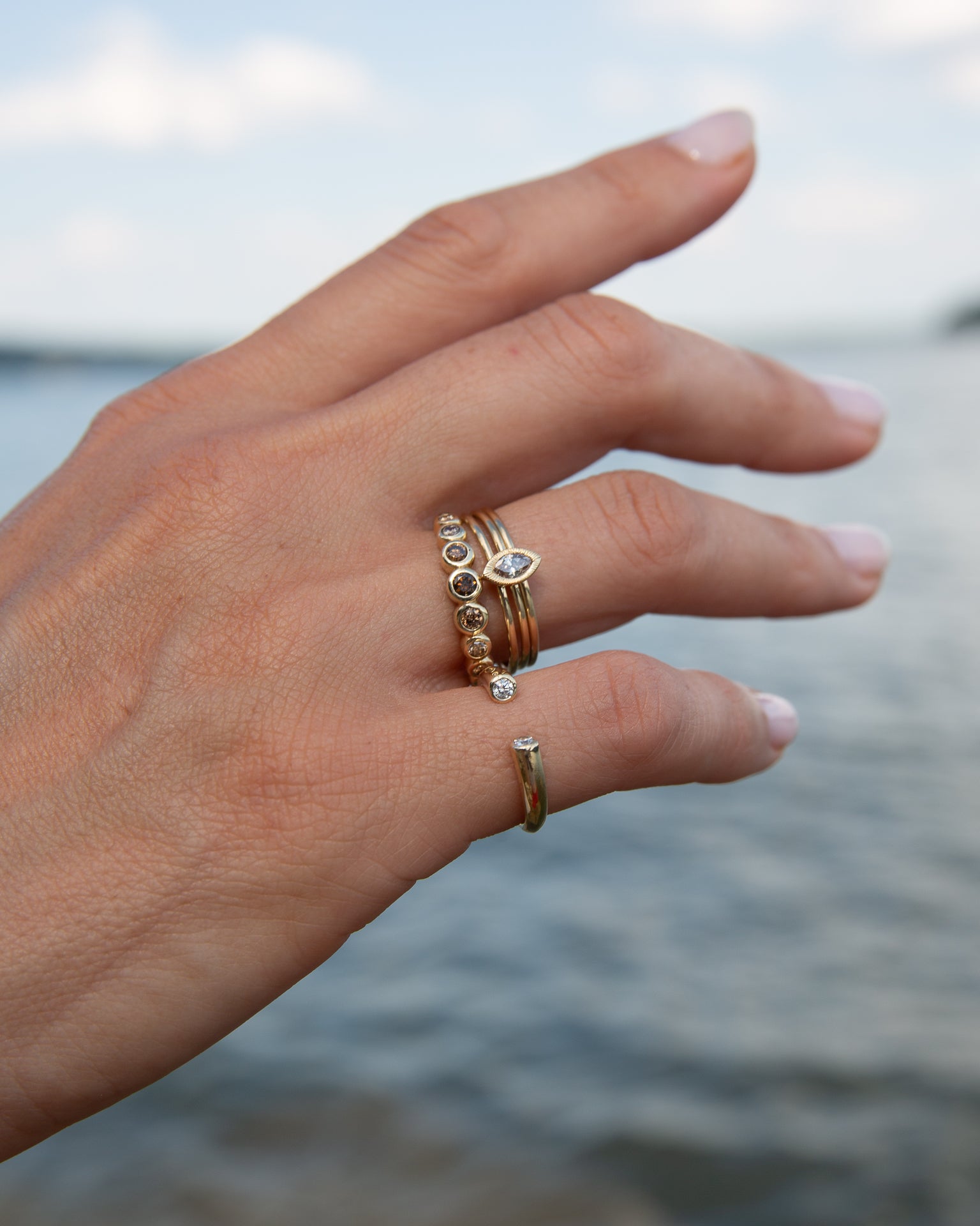 Marquise Nexus Ring, Champage
