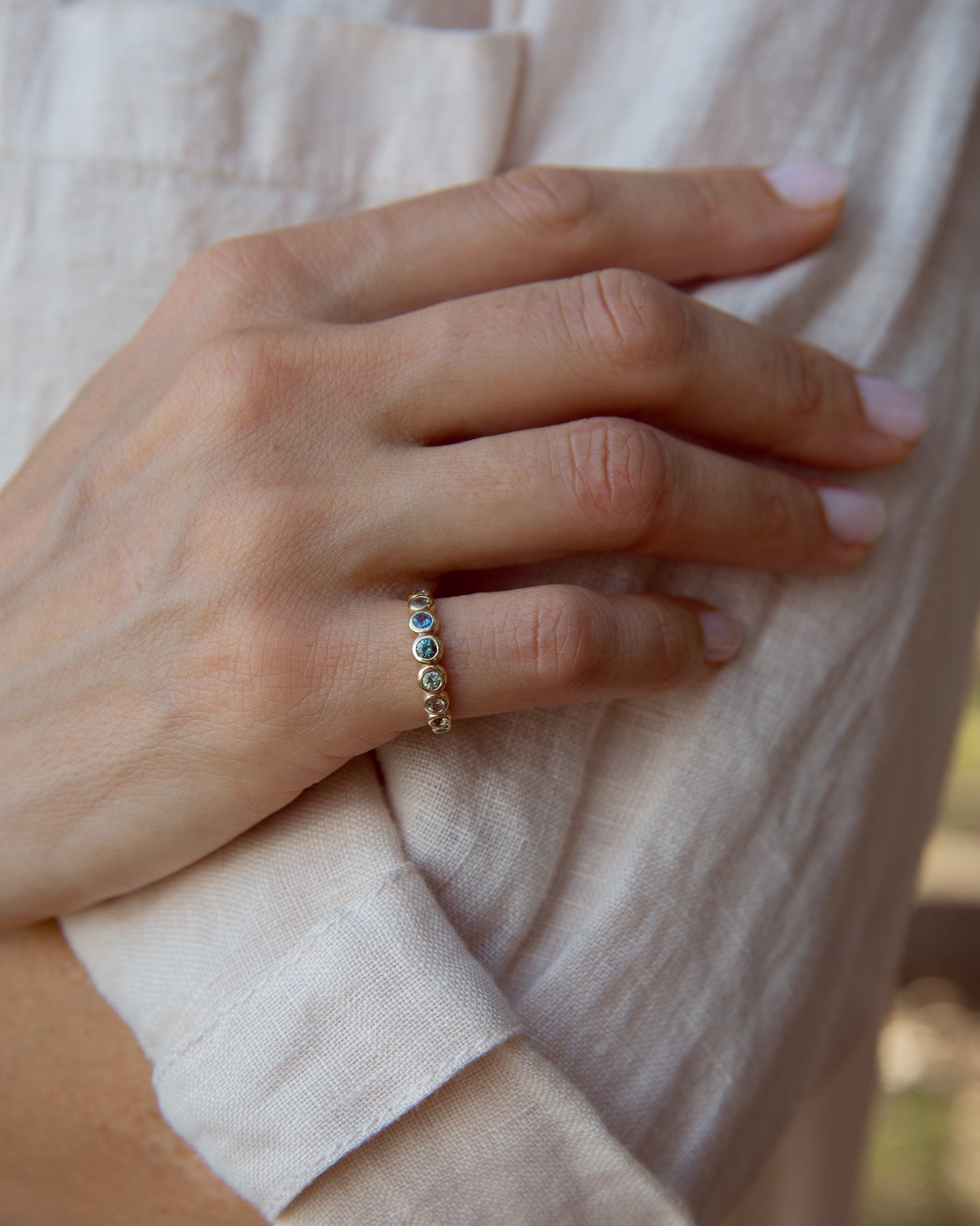Selene Ring, Ocean Sapphire