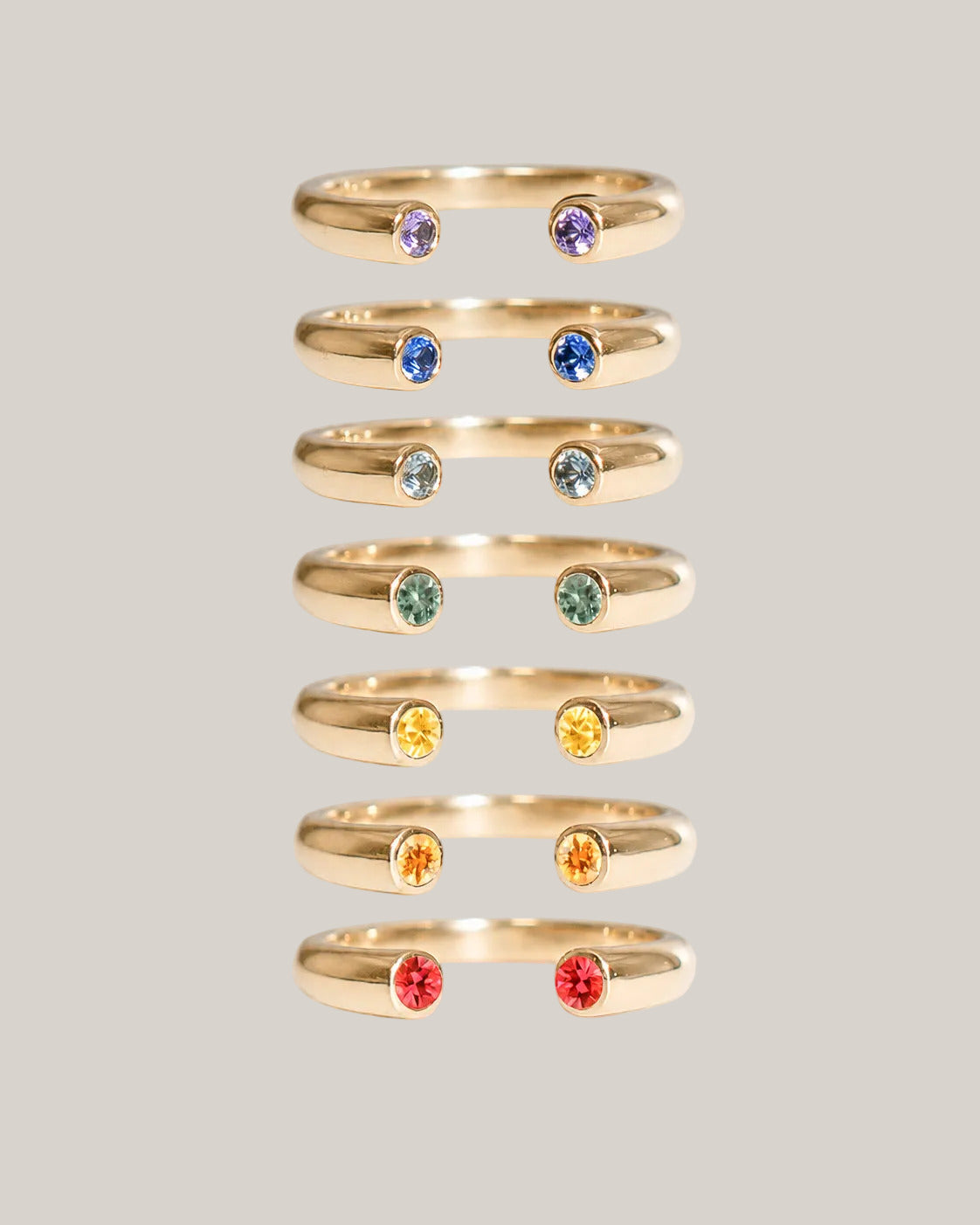 Cove Ring, Chakra Sapphires