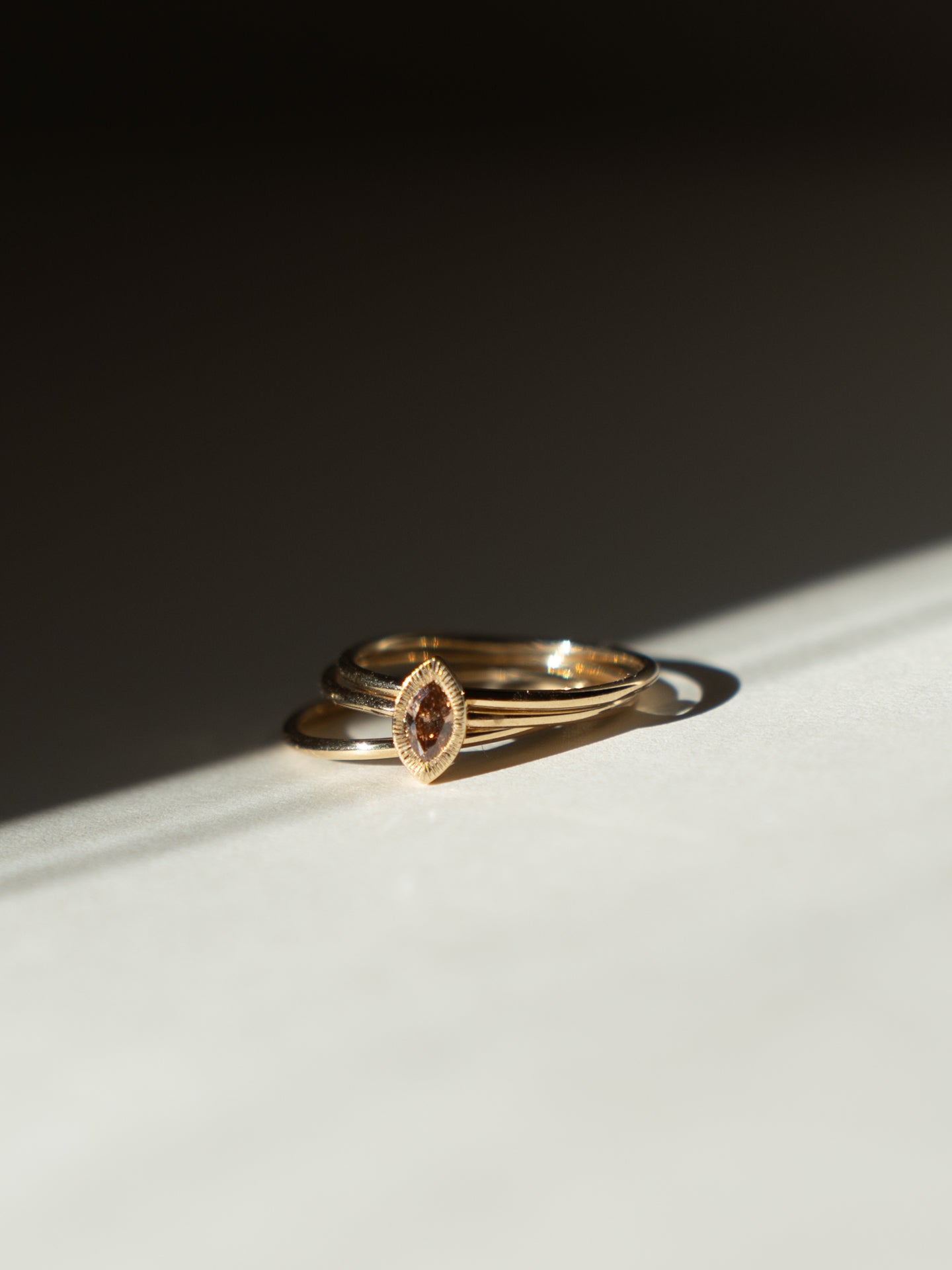 Marquise Nexus Ring, Cognac