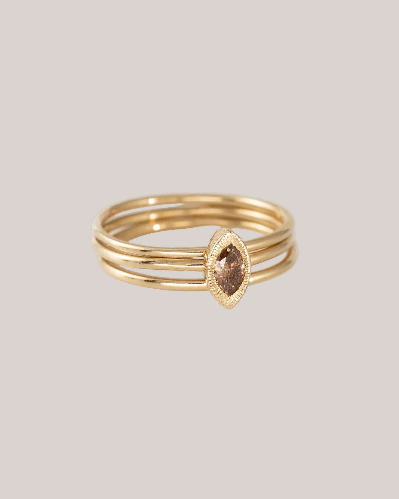 Marquise Nexus Ring, Cognac