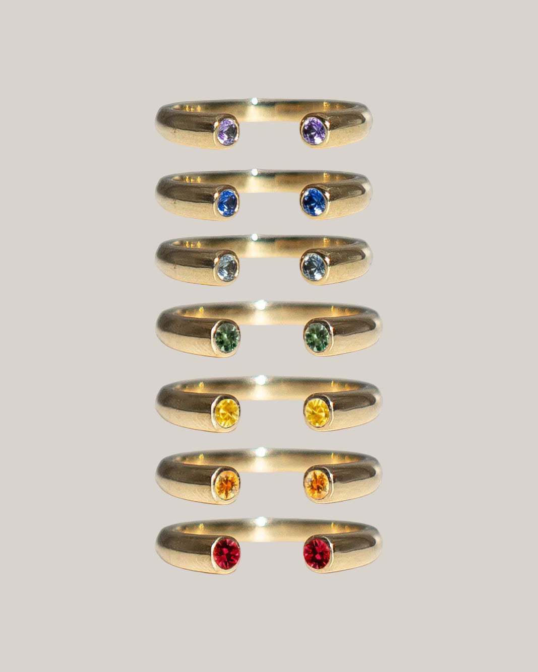 Cove Ring, Chakra Sapphires